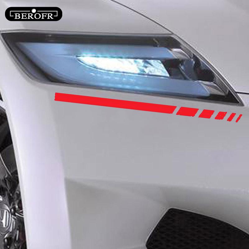 2 Sets 4PCS Car Stripe Stickers, Black/Silver 20*0.7cm Vinyl Decals for Truck Rearview Mirror & Vehicle Body Accessories
