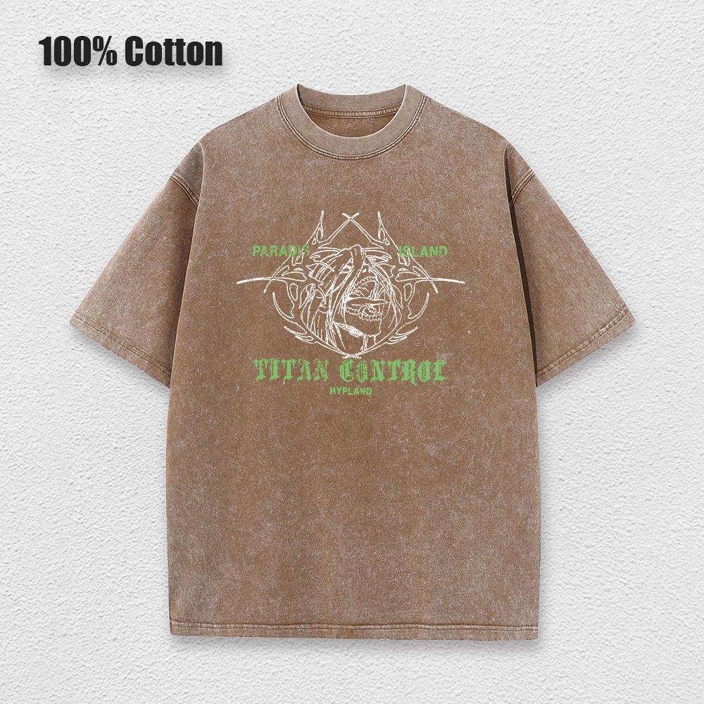 Anime Attack on Titan Syre T-skjorte Bomull Kort Ermet Trykt Streetwear Vintage Vasket T-skjorter Menn Harajuku Manga Grafisk