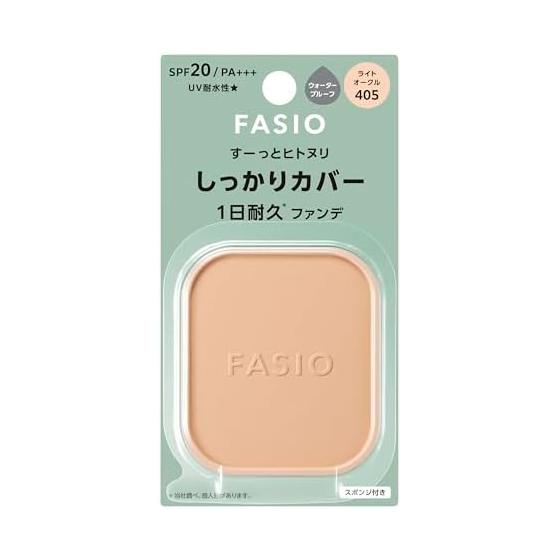 FASIO Hitonuri Стойкая тональная пудра 405 Светлый охра 10 г SPF20 PA+++ Водостойкая пудра-основа Высокое покрытие Предотвращает осыпание и жирный блеск