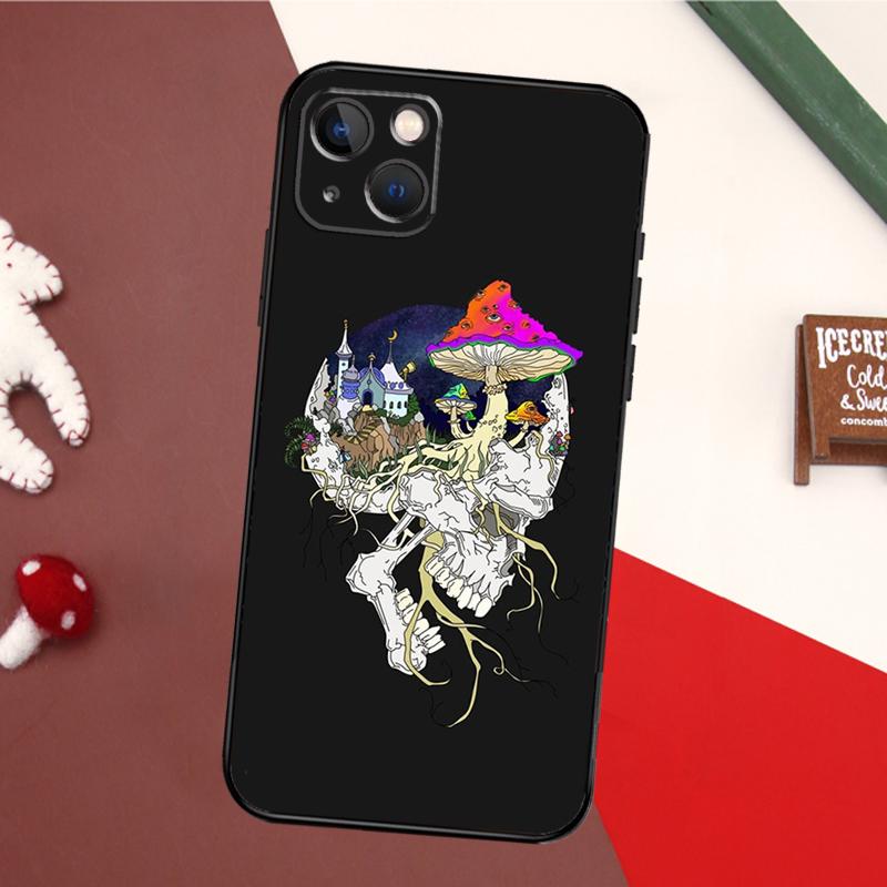 Weird Mushroom Psychedelic Phone Case For iPhone 16 15 14 11 12 Mini 13 Pro Max X XR XS Max Plus Soft Cover Shell