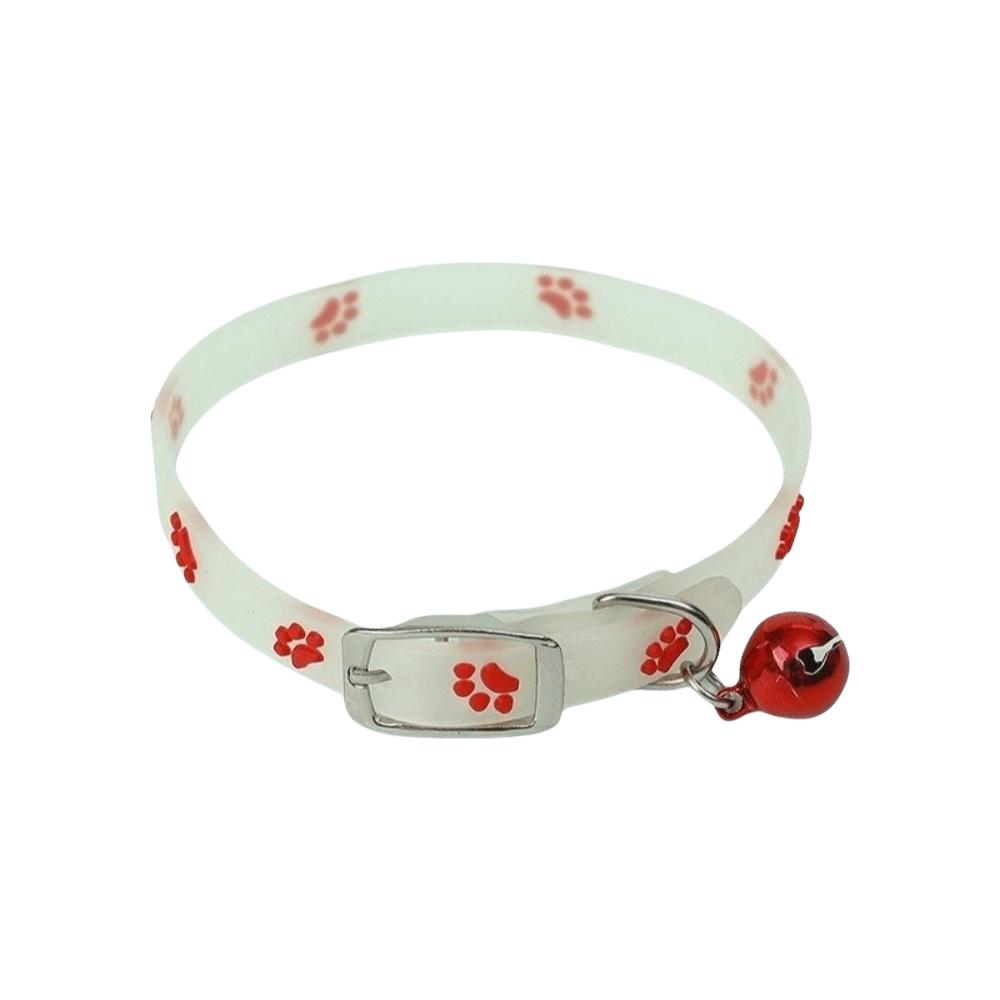 Claw Printed Pet Luminous Collar Adjustable Dog Collar Adjustable Cat Collar  Night Outings красный