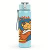 1PC Retro Bear Cartoon Character Print 750ml Portable Sports Water Bottle Leakproof Travel Gym Drink Cup