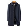 New Men's Lapel Wool Coat with Detachable Duck Down Liner - Business Casual, Autumn & Winter