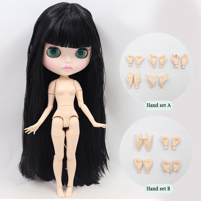 

Кукла ICY DBS Blyth Для Серии №BL9601 Черные волосы Вылепленные губы Матовое лицо Шарнирное тело 1/6 bjd