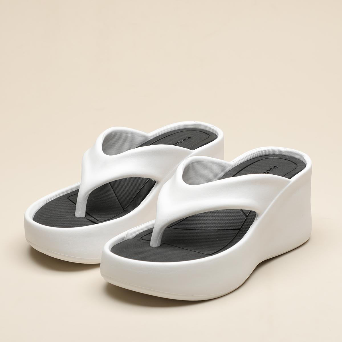 

Летние уникальные модные шлепанцы на толстой подошве, повседневные сандалии в корейском стиле с нескользящим каблуком, высококачественные уличные тапочки из ЭВА 37-38