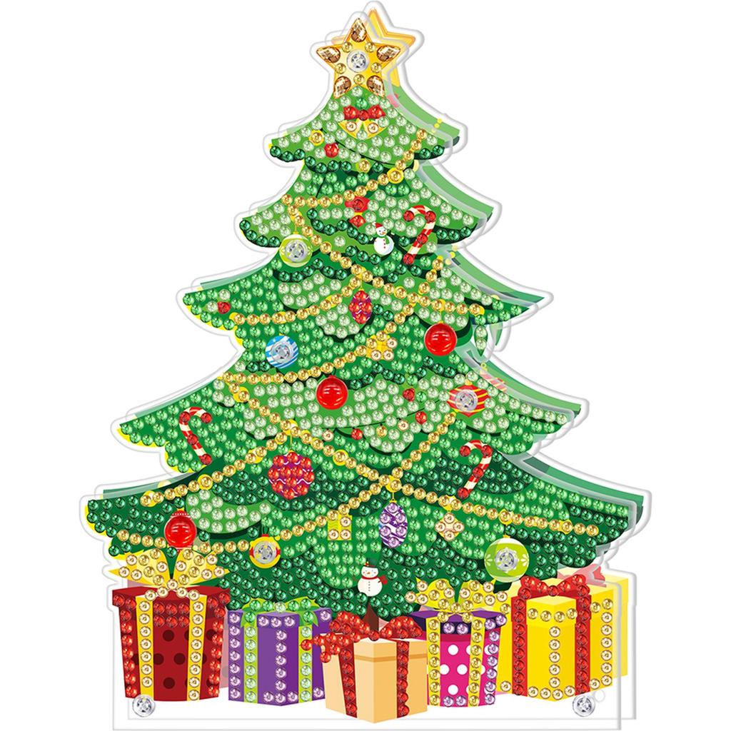 DIY Diamond Painting LED Light Christmas Tree Snowman Drawing Kit Bedside Night Light Drilling Arts Crafts Lamp Xmas Home Decor
