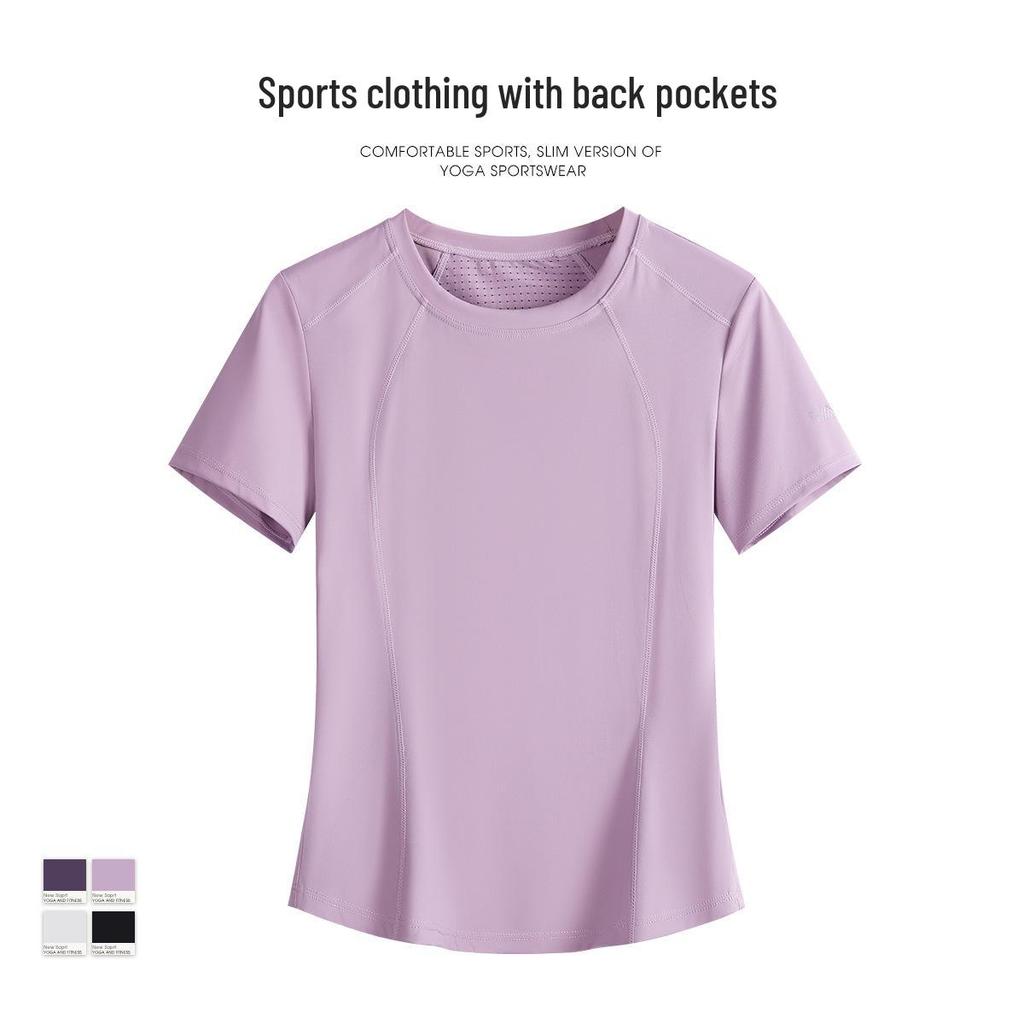 Damen Sommer Sport & Yoga Top mit kurzen Ärmeln, schnelltrocknend und atmungsaktiv
