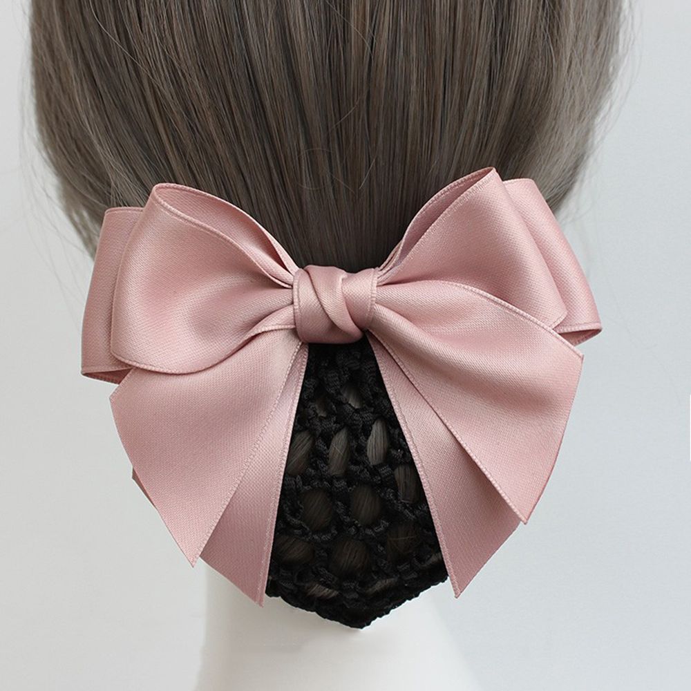 For Girls Hotel Bowknot Nurse Korean Bun Snood Ponytail Clip Women Spring Clip Hairgrips Cover Net