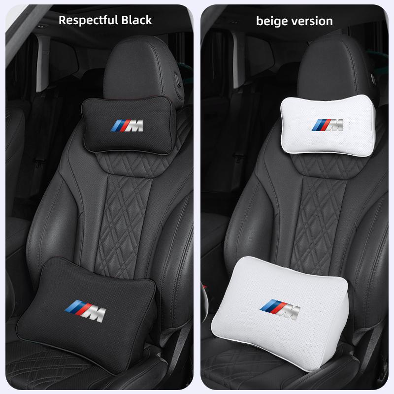 MDNS1 Cuscini per Poggiatesta e Collo per Auto BMW Protezione Cuscino Lombare per Schienale Adesivo Auto Per Performance F30 F40 E46 E60 M F10 X3 E90 F20