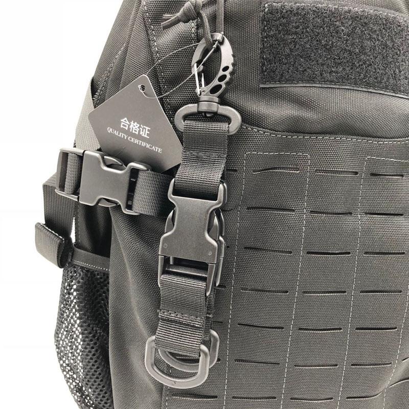 Tactical Nylon Webbing Backpack Hook Multifunctional Carabiner D-Shaped Keychain Double-Split Quick Release Hanging Buckle