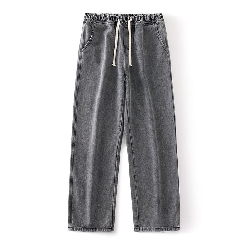 2024 Men's Oversized Y2K Baggy Wide Leg Jeans Denim Hip Hop Streetwear Trousers Vintage Joggers Track Pants Drawstring Jeans For Men Sweatpants Korean
