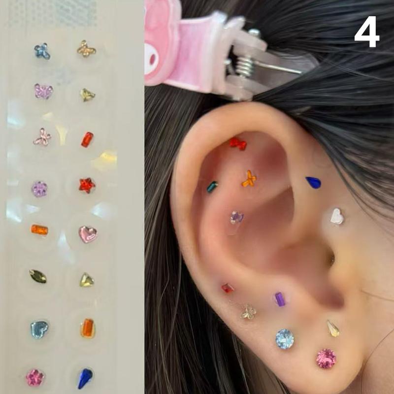 Módní mašlička Barevné kamínky Perly Nálepky na ušní body Tlakové tyčinky na uši Akupunktura Aurikulární ušní nálepky Masáž