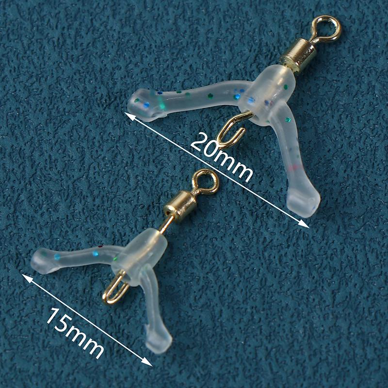 Essential Fishing Tackle Connector Pack, Y-Shaped Swivel Rings, Splitter Space Beans, Silica Gel Clamps, 50 Units