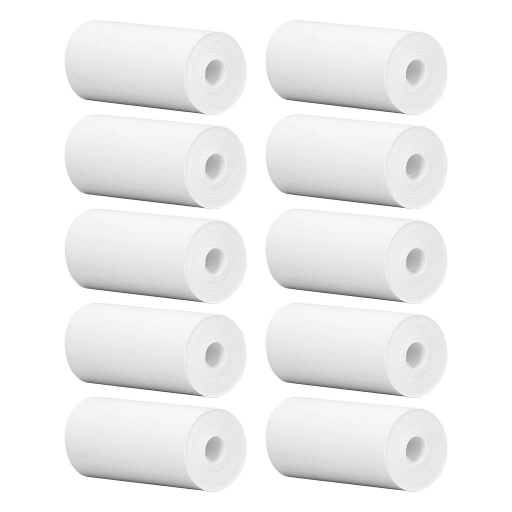 10Pcs Printable Paper Rolls White Printable Thermosensitive Thick Paper Thermal Paper Rolls for Smal