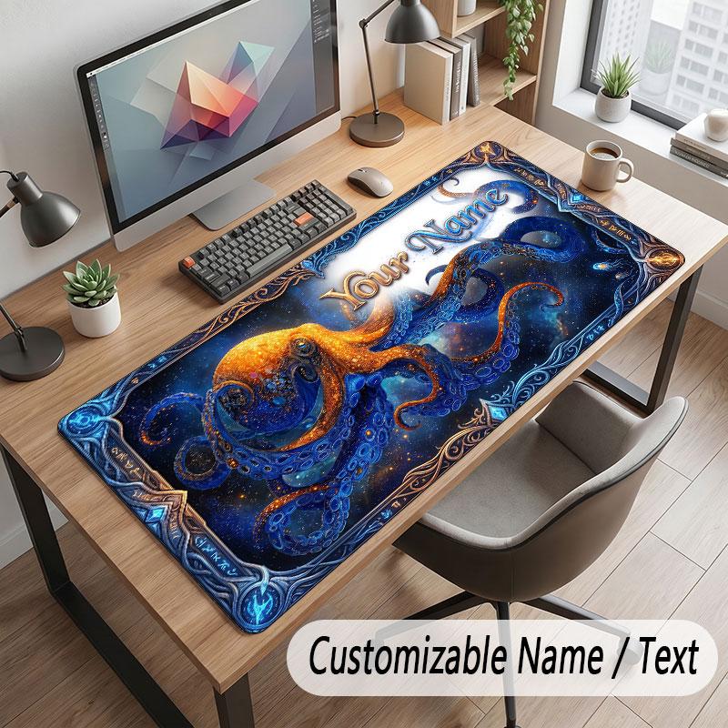 Oktopus Meeresleben Thema Benutzerdefiniertes Mauspads Personalisierter Druck Name Text Schreibtischmatte Für Zuhause Büro Tischdekoration