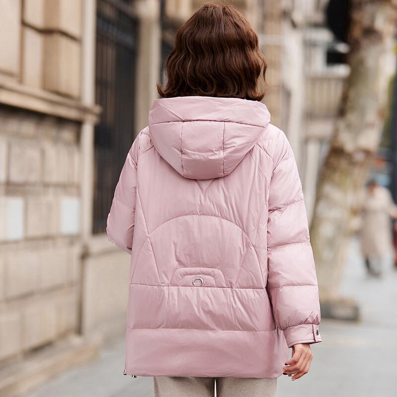 Pa Si Te Women's Hooded Mid-Length Down Jacket