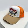 American Hip-hop Letter Embroidery Baseball Hats Sunshade New Unisex Color Block Breathable Trucker Caps Versatile Street Mesh