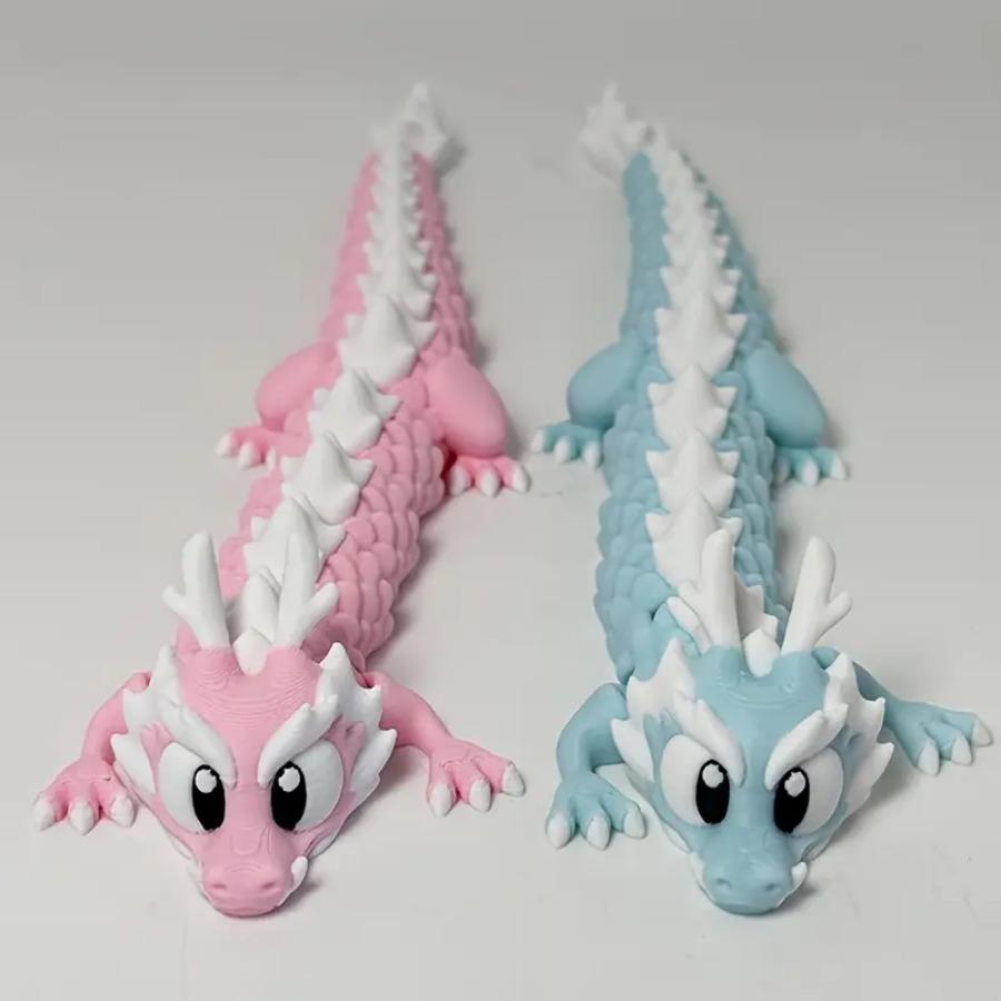 3D Printed Cute Dragon Statues, Movable Joints, Desktop Collectible Dragon Models, Perfect Gifts for Teenagers and Adults