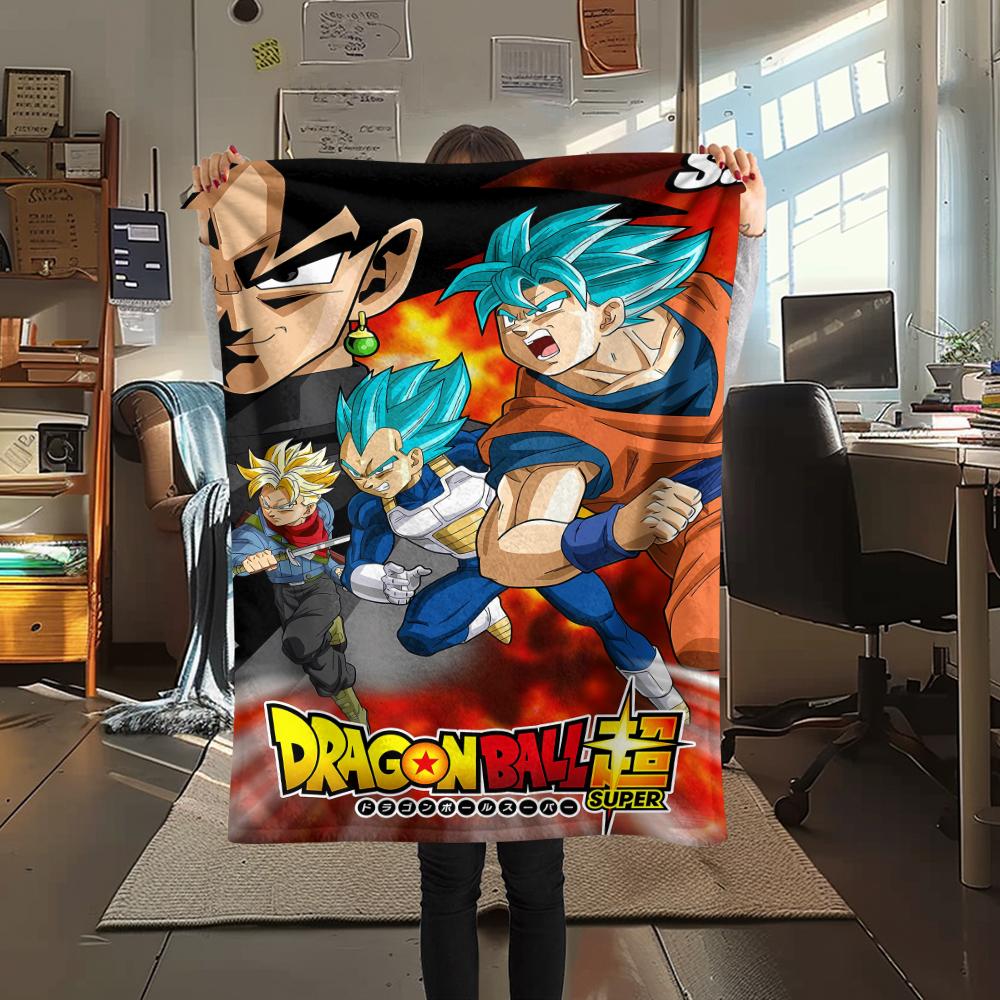

Фланелевое одеяло с принтом персонажей Dragon Ball, Высококачественное, Удобное для всех сезонов, Декор для дома, Тепло и уют, Идеально для рождественских подарков 80cm x 120cm