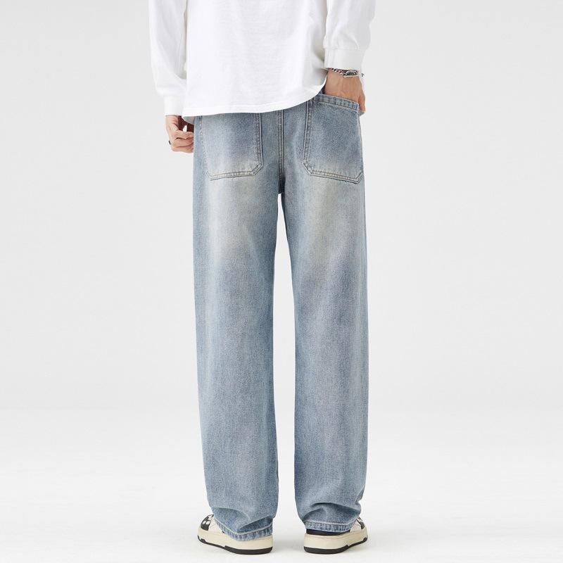 Men's Light-colored Wide-leg Pants Autumn New Loose Straight Casual Long Pants