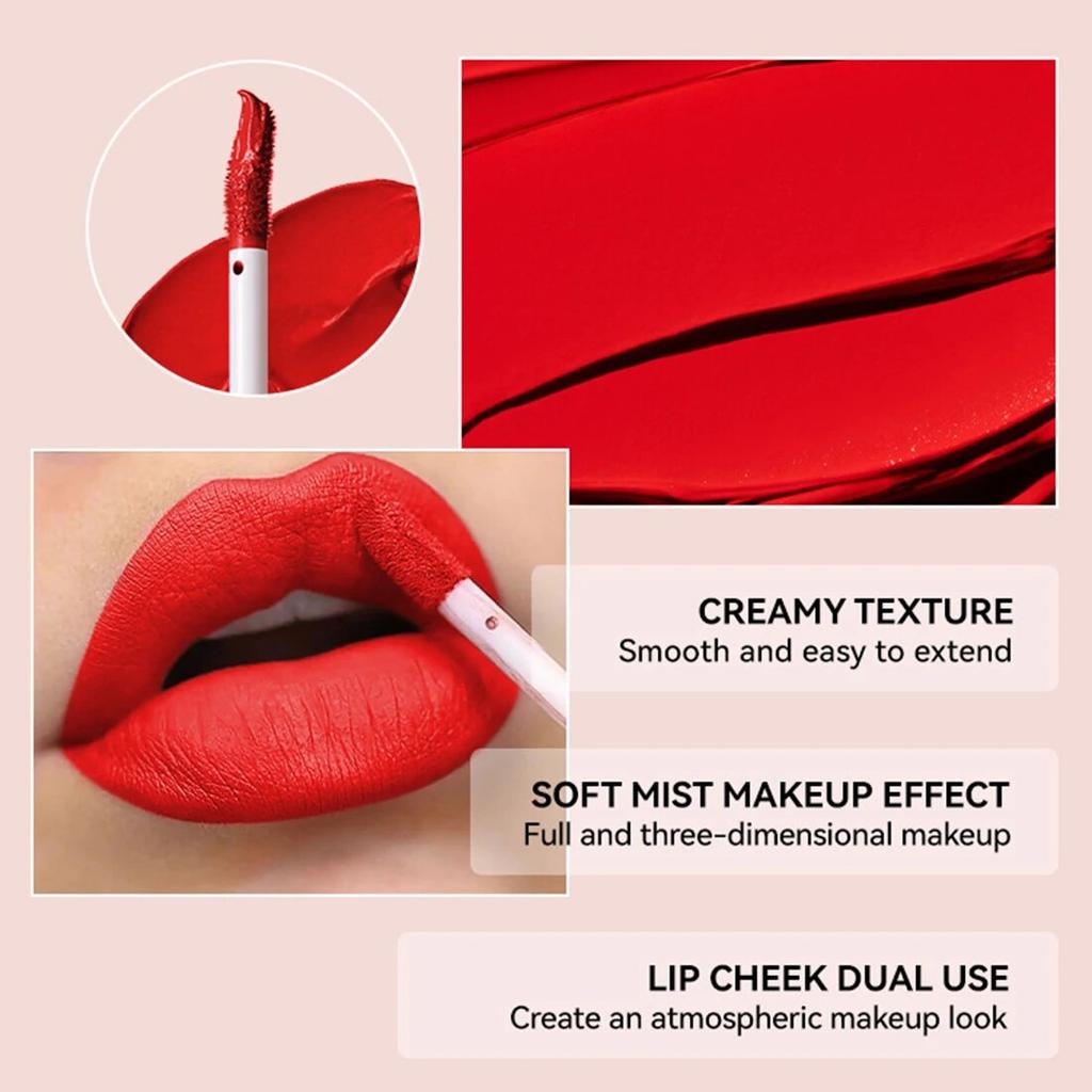 Matte Lip Glaze Non Fading Liquid Lipstick Waterproof Lip Gloss Women's Lip Makeup Lip Glaze Cosmetics