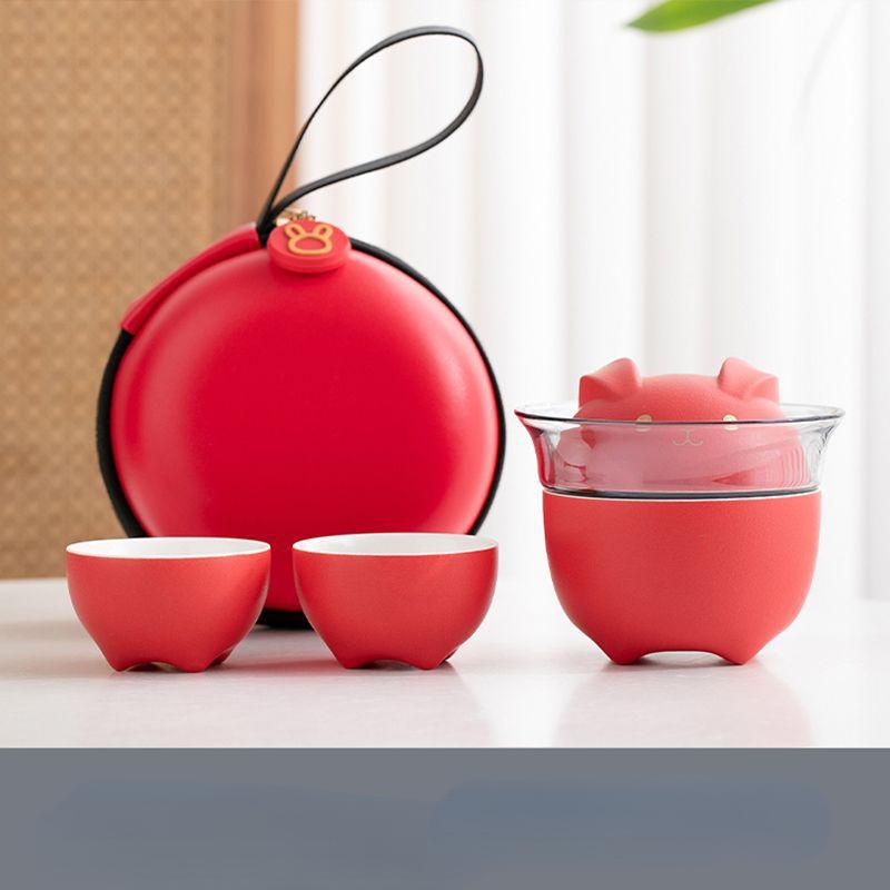 2pcs Tea Sets Company Opening Gift Cut Cartoon Tea Cup Set For Birthday Gift Holiday Gift And Festival Gift 3.74*3.74*2.95inch Food Service Equipment