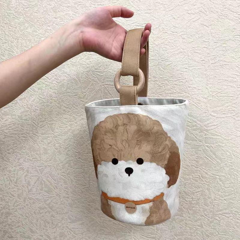 Canvas Tote Bag: Cute Bucket-Shaped Handbag & Lunch Bag for Office Workers and New Moms