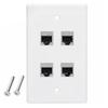 Reliable Wall Plate with Multiple Port, US Faceplates, White Ethernet Wall Outlet Cat7 Face Plate for Keystones Couplers