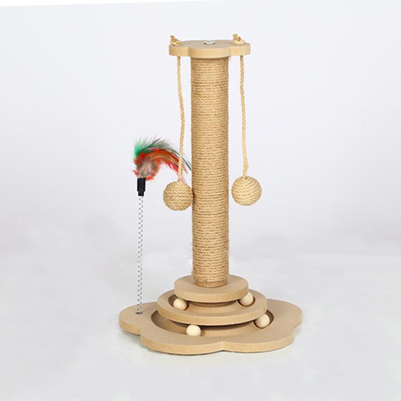 Vertical Kitten Cat Tree with Scratch Board - Durable, Non-Shedding Climbing Frame Toy to Relieve Boredom
