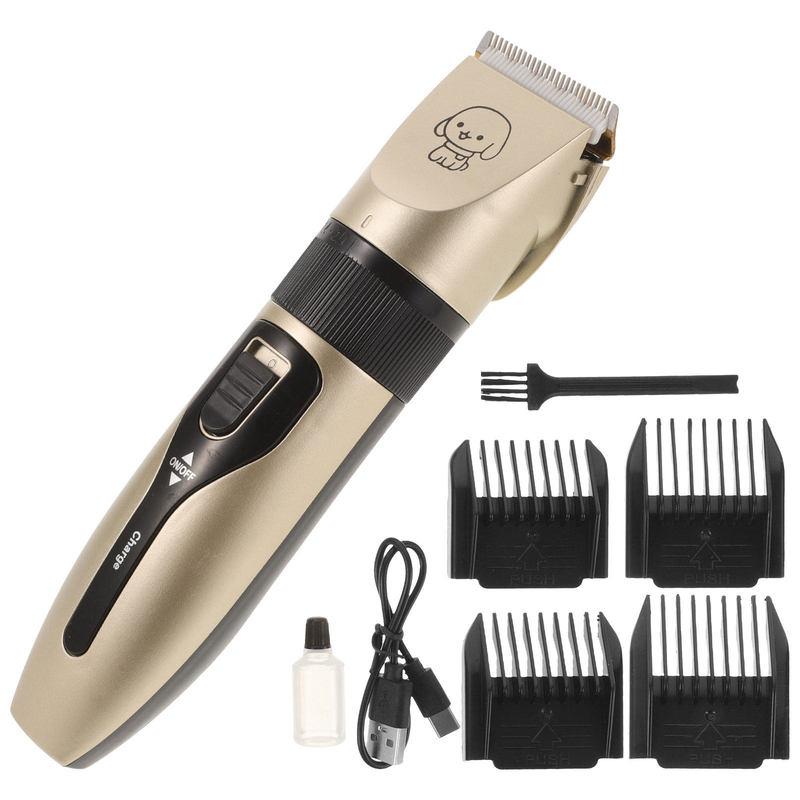 1Set Pet Hair Trimmer Professional Quiet Low Vibration Dog Hair Clipper Titanium Ceramic Cutter Grooming Tool Cat Dog Use