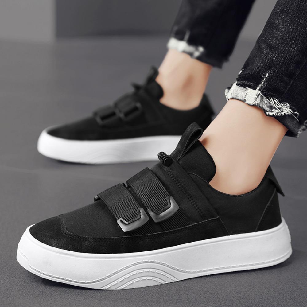 Men s Casual Sneakers Slip on Canvas Shoes Low Top Breathable Thick Sole Fashion Shoes 39 чёрный 3665₽