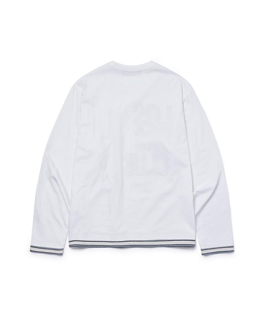 Lujeoseukeulleob Logo Layered Long Sleeve T-Shirt White