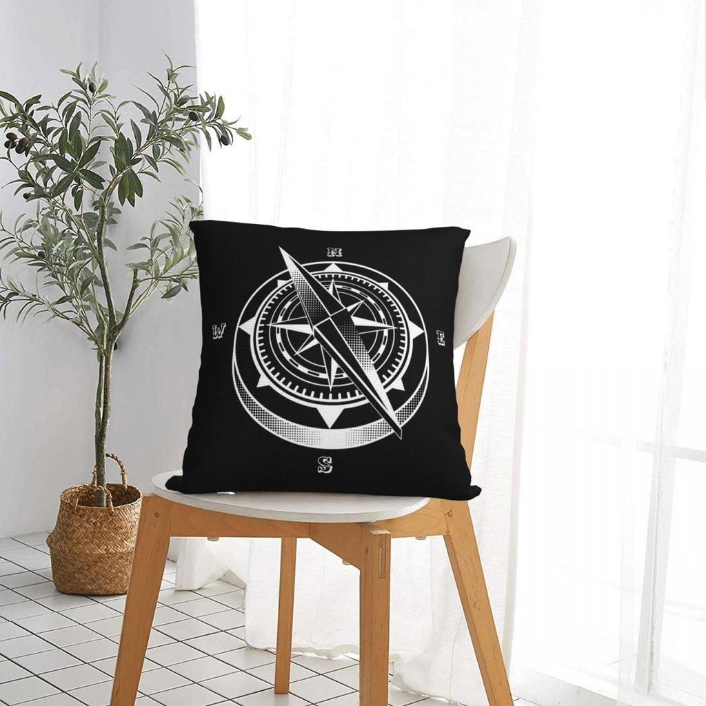 Nautical Compass Captain Anchor Boat Square Pillowcase Pillow Cover Cushion Throw Pillow For Home Sofa Living Room