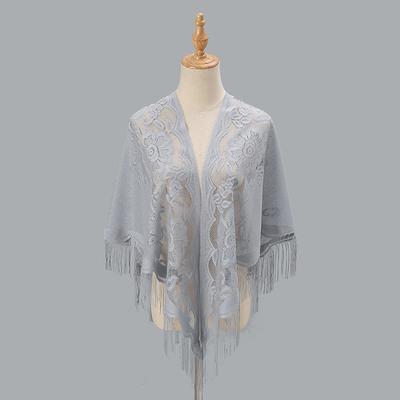 New Nylon Hollow Monochrome Breathable Fringed Triangle Scarf Shawl Women's Fashion Scarf
