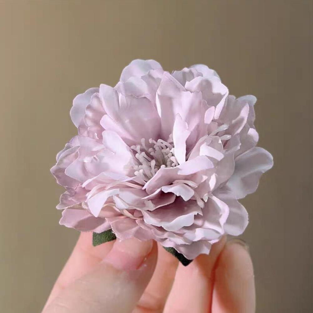 Fashion Satin Rose Flower Large Hair Claw Clip for Women  Spring Summer Trendy Design Korean Colored Hairpin Headdress