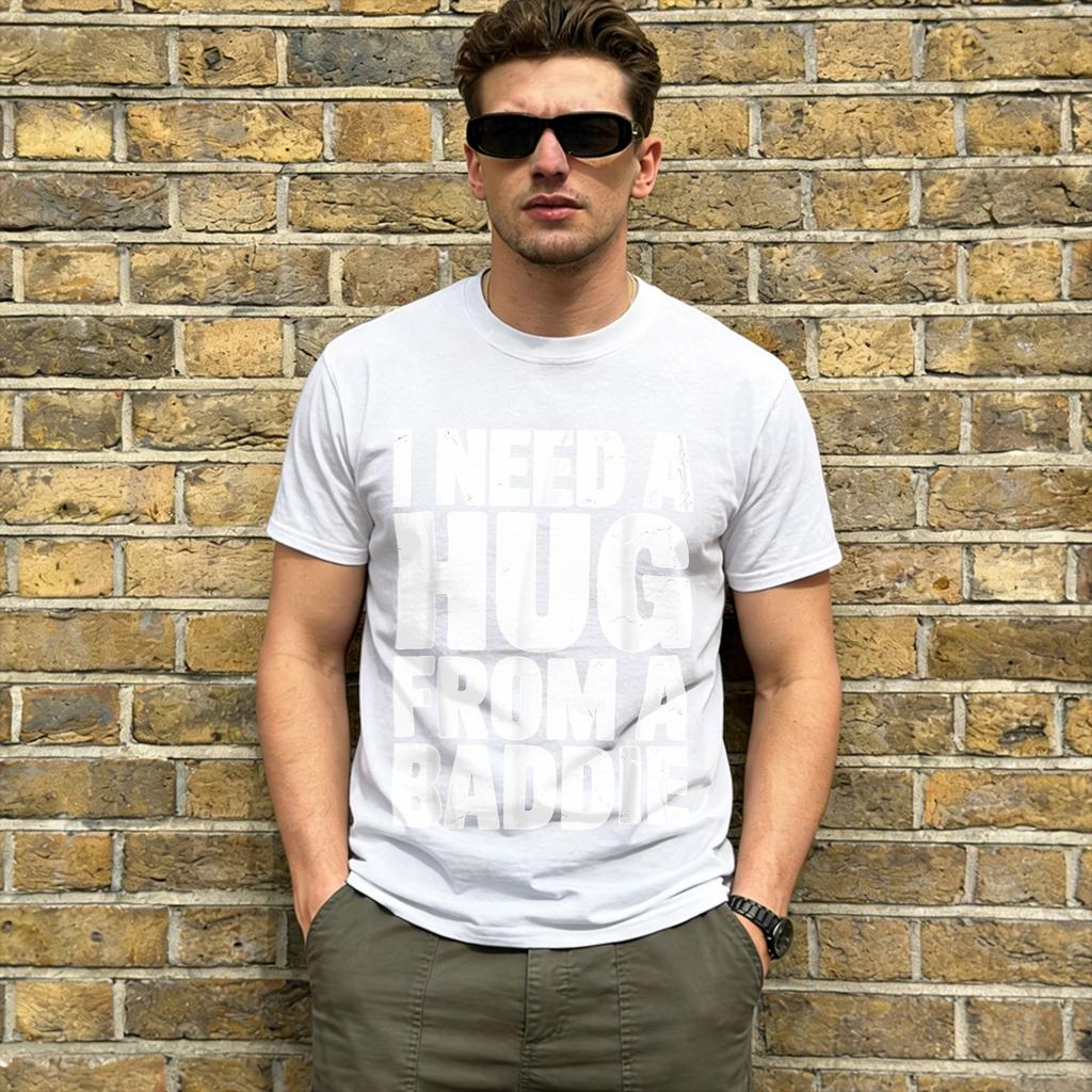 Potřebuji objetí od drsňačky Unisex Trička Ležérní Tričko Krátký Rukáv Kulatý Výstřih Tričko Čistá Bavlna 6XL Vrcholy