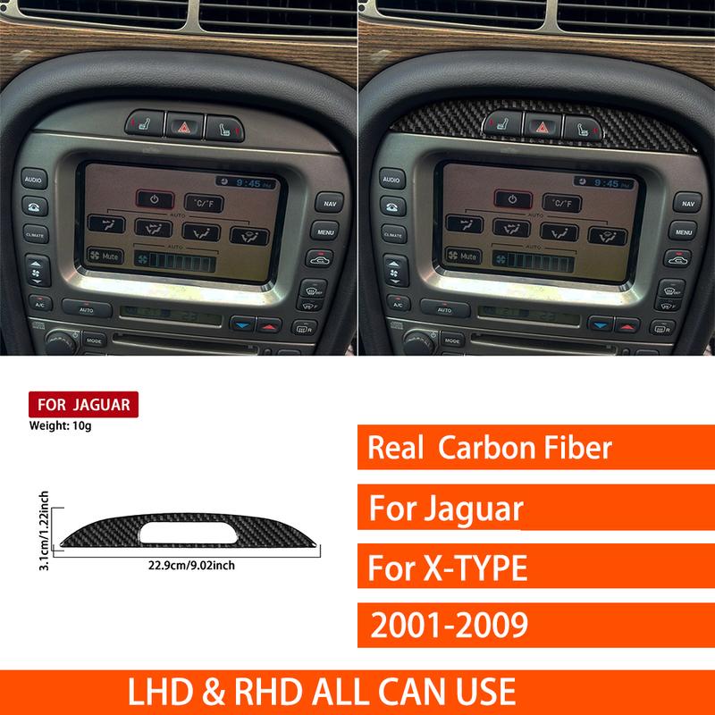 For Jaguar X-TYPE 2001-2009 Real Carbon Fiber Stickers Center hazard warning switch panel Car Accessories Interior decorative