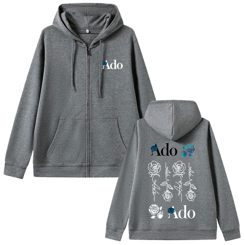 Ado Welttournee Hibana Reißverschluss Hoodie Herren Damen Mode Japanischer Stil Reißverschluss Jacke Unisex Lässig Fleece Reißverschluss Sweatshirt