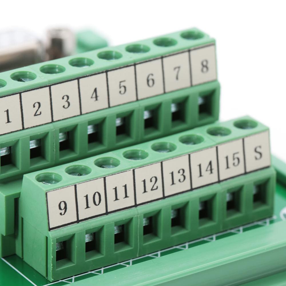 DB15-M6 DB15 DIN Rail Double Female Head Terminal Block Board Terminal Block  Equipment Wiring