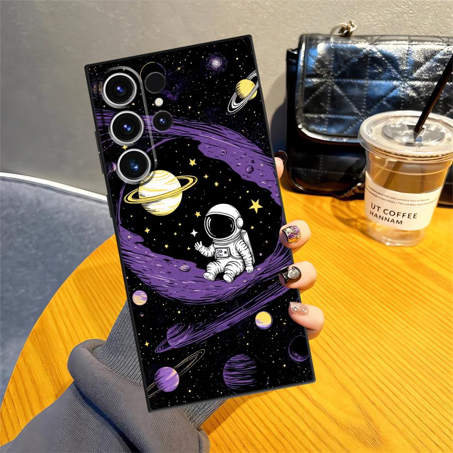 Cartoon Astronaut Case for Samsung Galaxy S26 Ultra S24 Note 20 8 9 10 S20 Ultra S25 Plus S23 S10 S9 S21 FE Funda Phone Cover