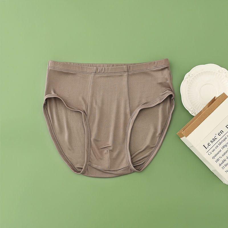 Herren Nahtlose Mid-Rise Unterwäsche Sommer Dünn Schlicht Locker Übergröße Premium Dreiecksshorts für Mittelalte