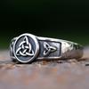Witch Knot Stainless Steel Ring Wiccan Cross Celtics Knot Women Jewelry Witchcraft Protection Amulet