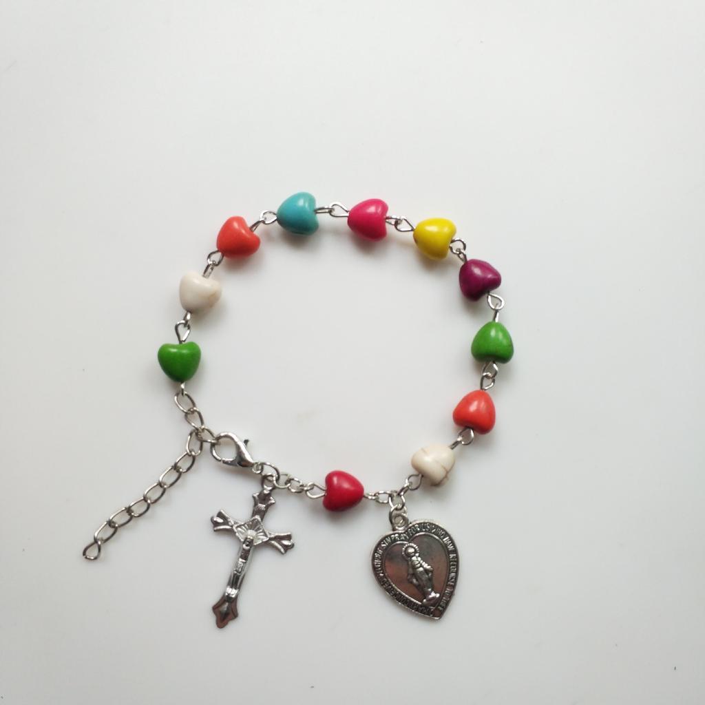 One Decade Auto Rosary Beads Bracelet Love Catholic Christ Color Rosary Gift