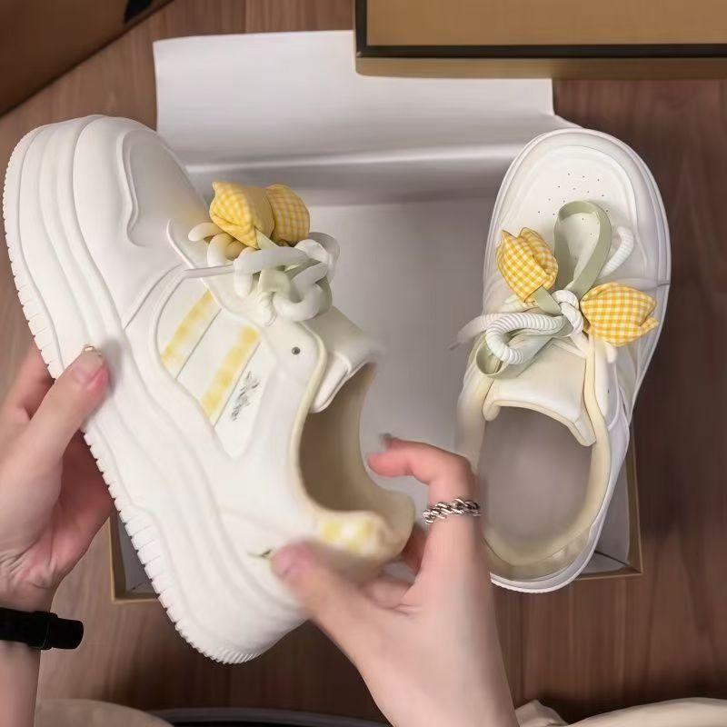 

Autumn new super soft board shoes lace-up white shoes design casual and comfortable wear-resistant non-slip canvas shoes commuting 40 жовтий