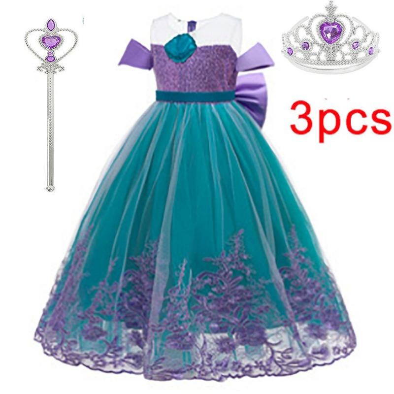 Kleine Zeemeermin Ariël Prinsessenkostuums Jonge Meisjes Paarse Jurk Kinderen Cosplay Carnavalsjurk Verjaardag Tutu Jurken Zomer Nieuwe Kleding