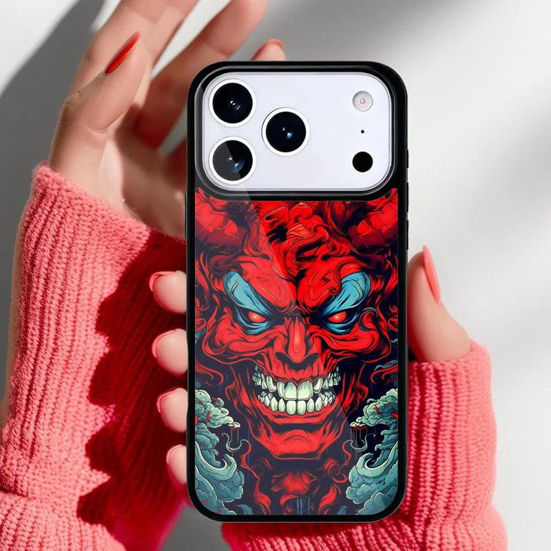 Samurai Oni Mask Phone Case for iPhone 17 Air 16e 15 14 13 Pro Max Back Cover for 12 11 Pro Coque