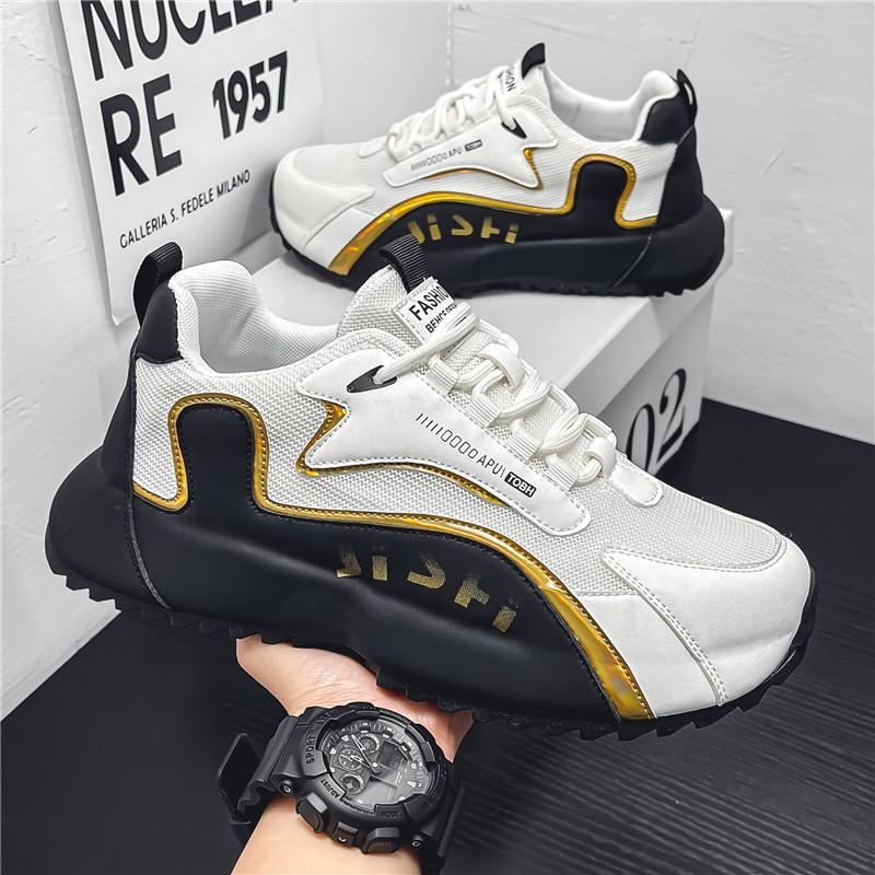 

Men s shoes 2024 new leather waterproof sports trendy shoes casual versatile dad shoes lightweight inner height increase versatile trendy shoes 44 чорний