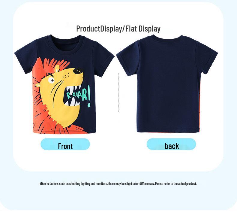Summer Boys' Dinosaur Print Short Sleeve T-Shirt - European & American Fashion
