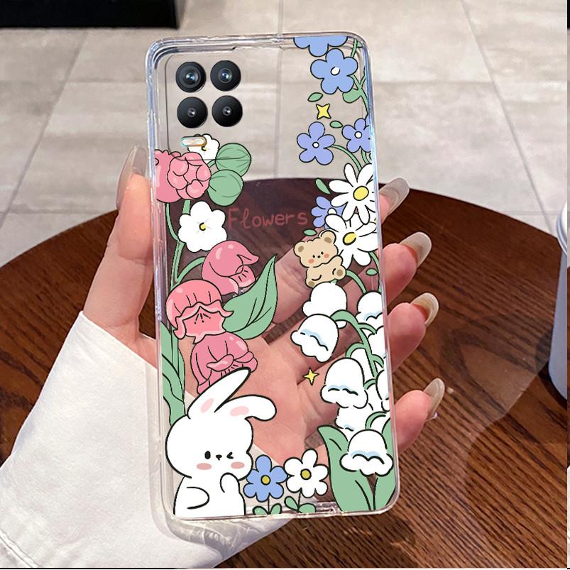 Case For Realme 8 Pro Narzo 30 5G Clear Cover Luxury Cute Heart Rabbit Funny Soft TPU Silicone Phone Case For OPPO K9X Coque