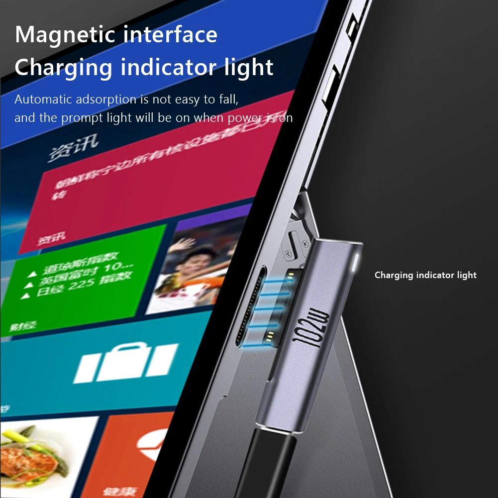 For Microsoft Surface Pro X/8/7/6/5/4/3/Go/Book to USB Type C PD Fast Charging Adapter Tablet Magnetic Converter Charger Adapter